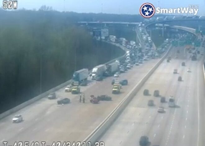 Cadangan lalu lintas yang parah di I-40, Sam Cooper karena kecelakaan multi-kendaraan