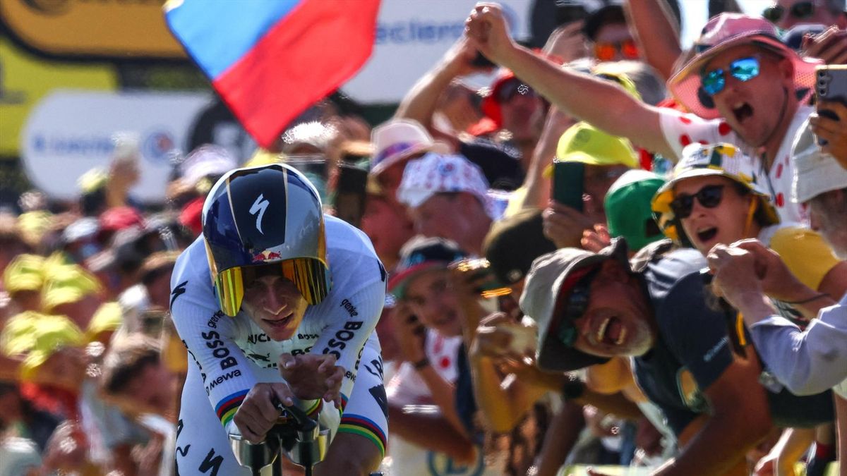Remco Evenepoel menunjukkan potongan time trial di Tahap 16 di Tour de France